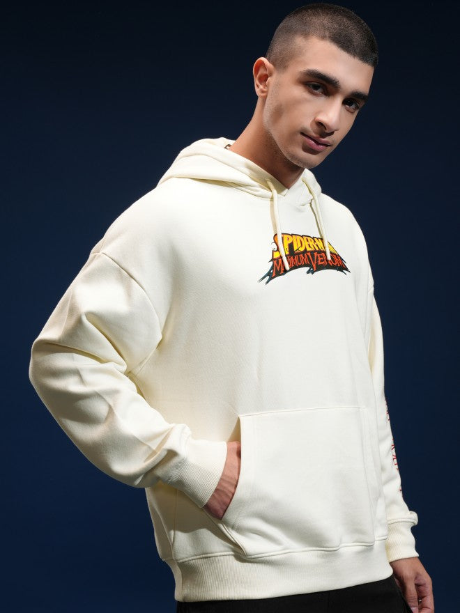 Marvel By Highlander Men White Spider-Man Hooded Pullover Sweatshirt - White - Image 6