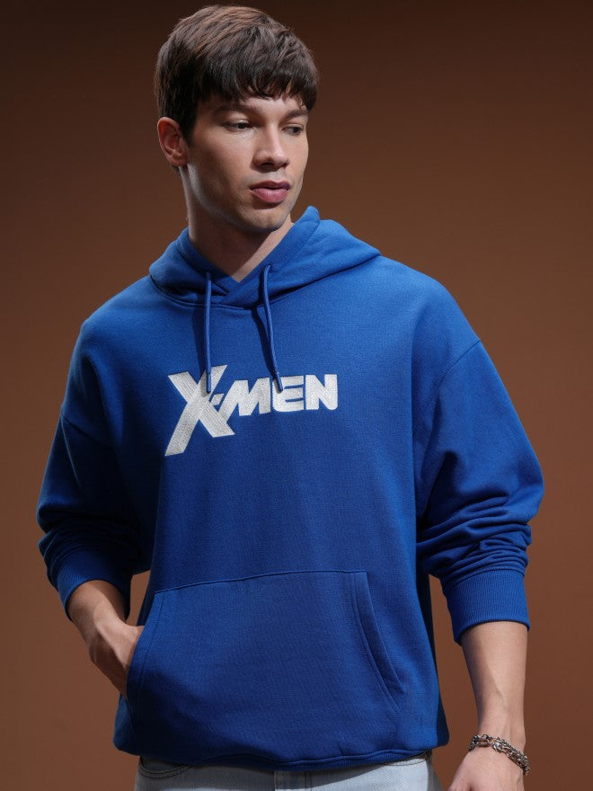Marvel By Highlander Men Blue X-Men And Wolverine Hooded Pullover Sweatshirt - Blue - Image 3
