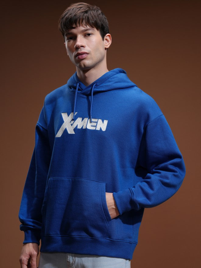 Marvel By Highlander Men Blue X-Men And Wolverine Hooded Pullover Sweatshirt - Blue - Image 4