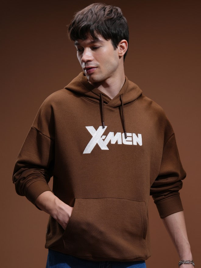 Marvel By Highlander Men Brown X-Men And Wolverine Hooded Pullover Sweatshirt - Brown - Image 3