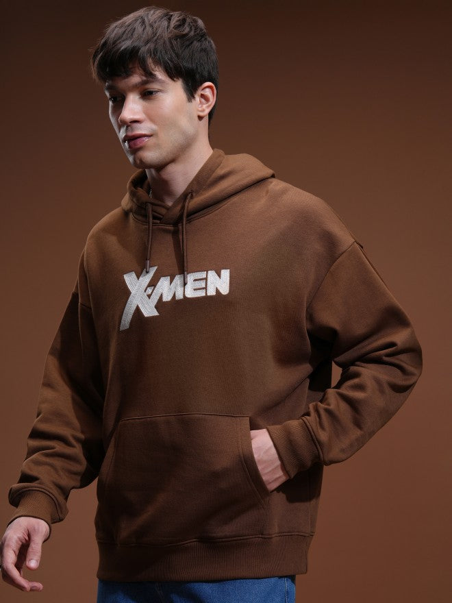 Marvel By Highlander Men Brown X-Men And Wolverine Hooded Pullover Sweatshirt - Brown - Image 4
