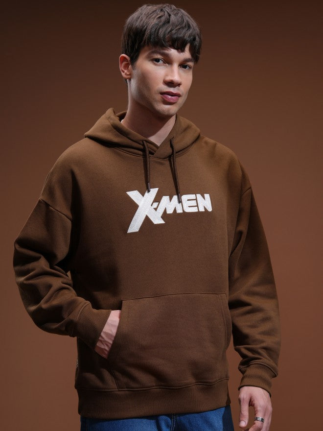 Marvel By Highlander Men Brown X-Men And Wolverine Hooded Pullover Sweatshirt - Brown - Image 6