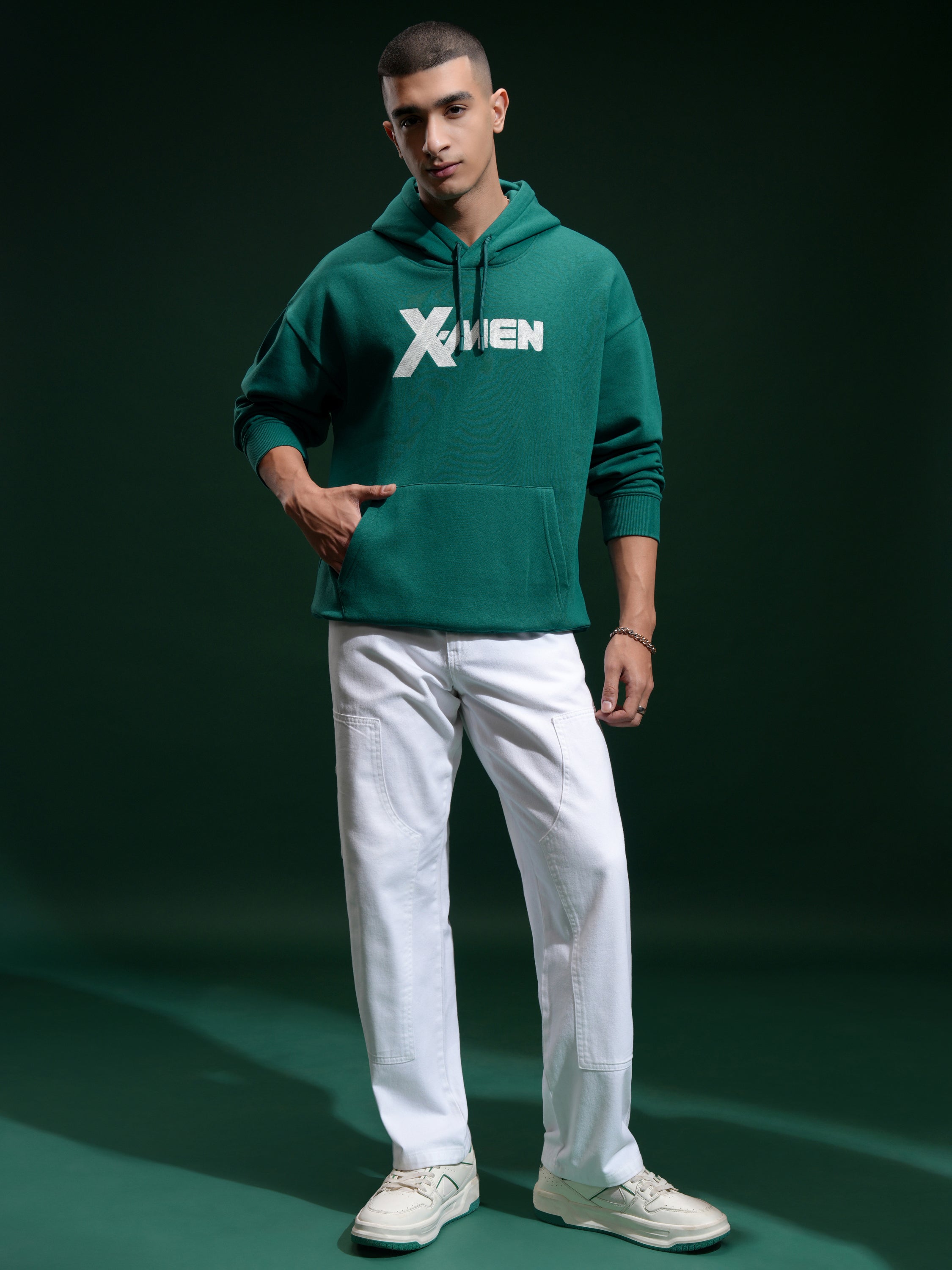 Marvel By Highlander Men Green Wolverine Hooded Pullover Sweatshirt - Green - Image 2