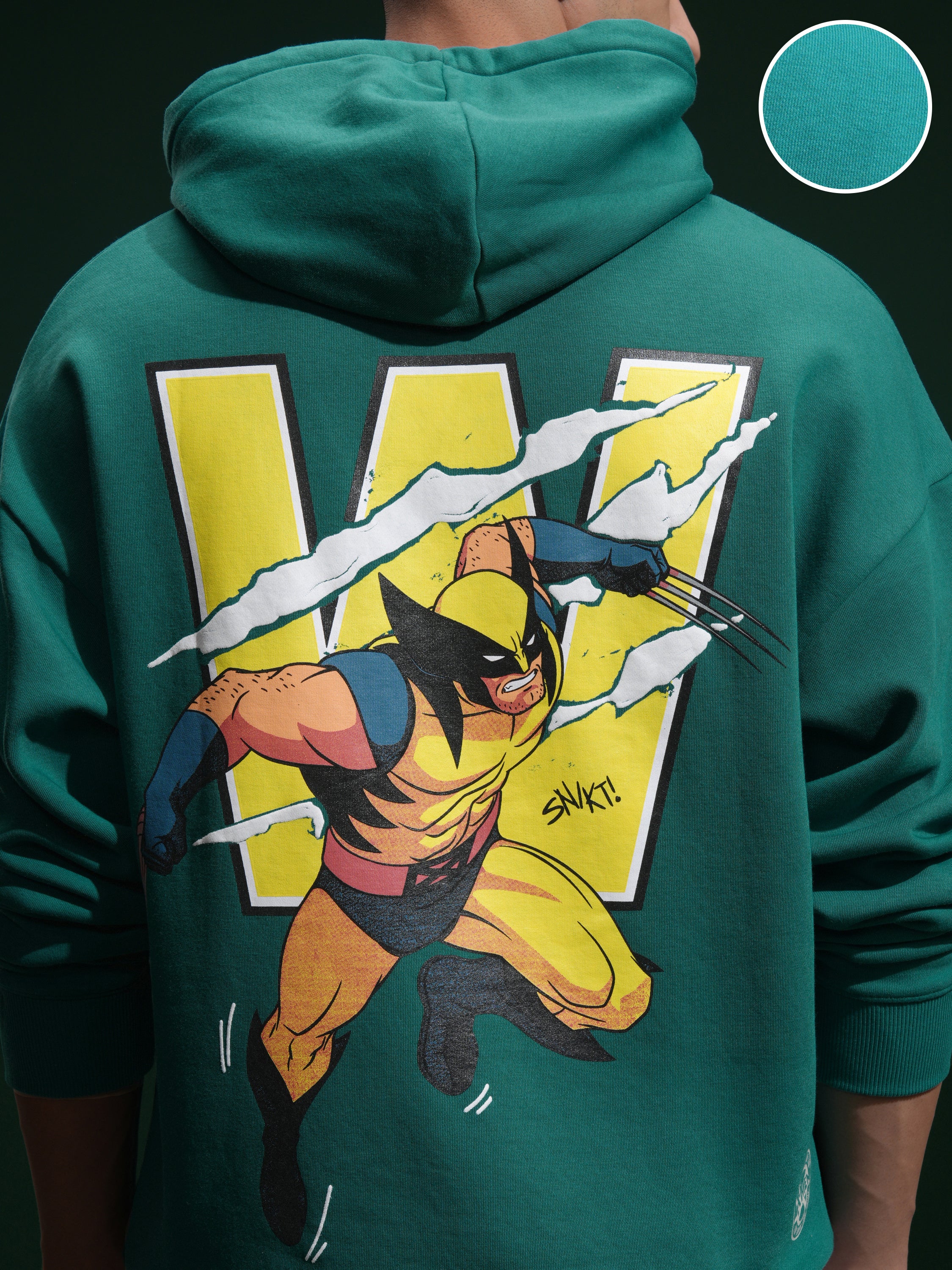 Marvel By Highlander Men Green Wolverine Hooded Pullover Sweatshirt - Green - Image 5
