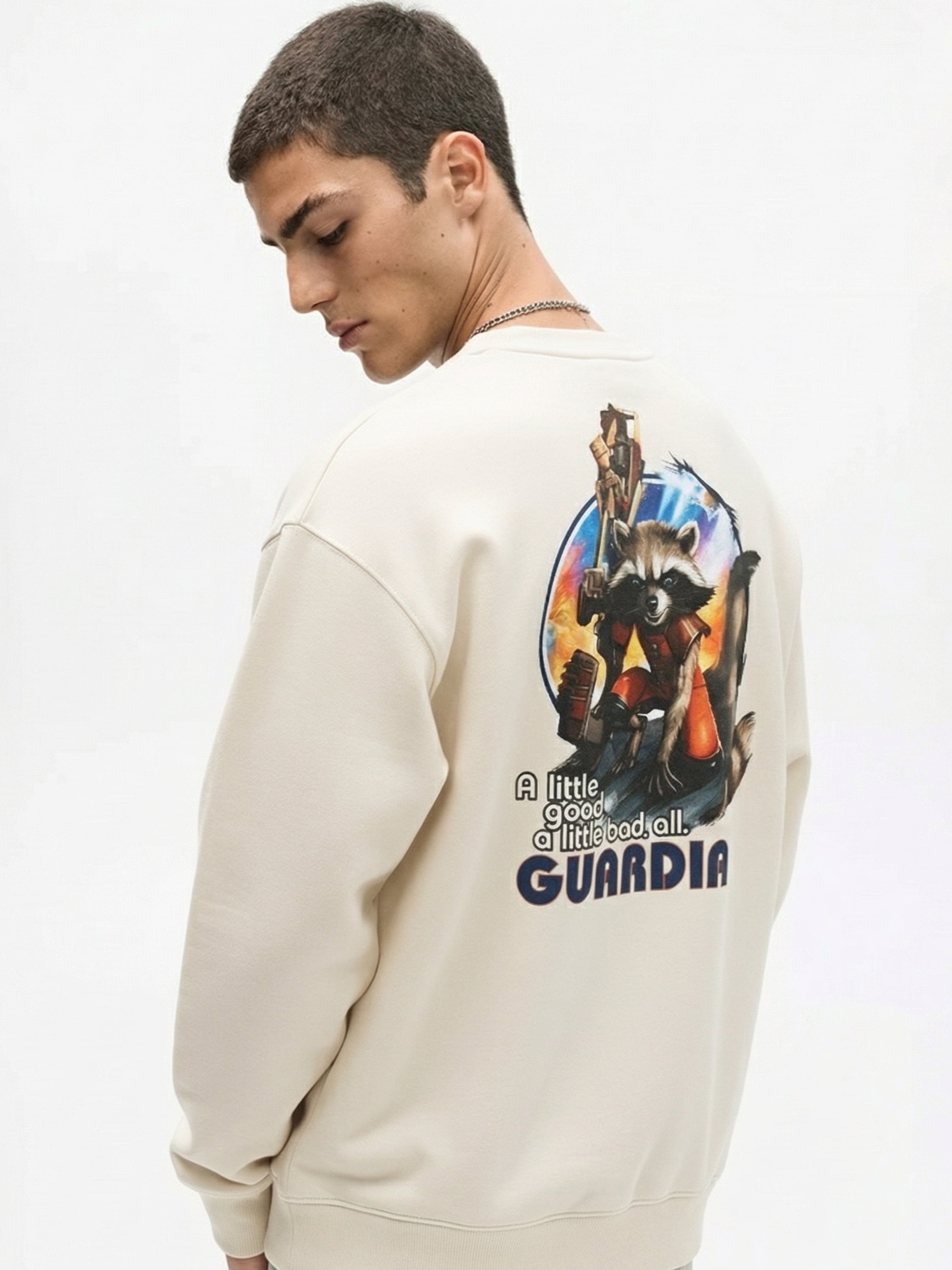 Marvel By Highlander Men Beige Guardians Of The Galaxy Round Neck Pullover Sweatshirt - Beige - Image 1