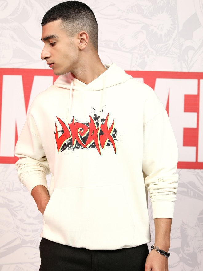 Marvel By Highlander Men White Drax The Destroyer Hooded Pullover Sweatshirt - White - Image 3