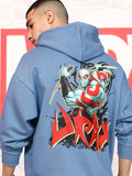 Marvel By Highlander Men Blue Drax The Destroyer Hooded Pullover Sweatshirt - Blue - Image 1