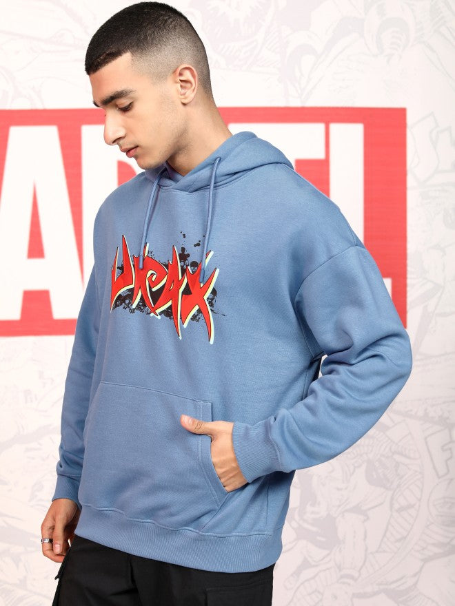 Marvel By Highlander Men Blue Drax The Destroyer Hooded Pullover Sweatshirt - Blue - Image 4