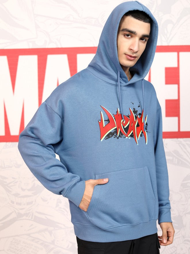 Marvel By Highlander Men Blue Drax The Destroyer Hooded Pullover Sweatshirt - Blue - Image 6