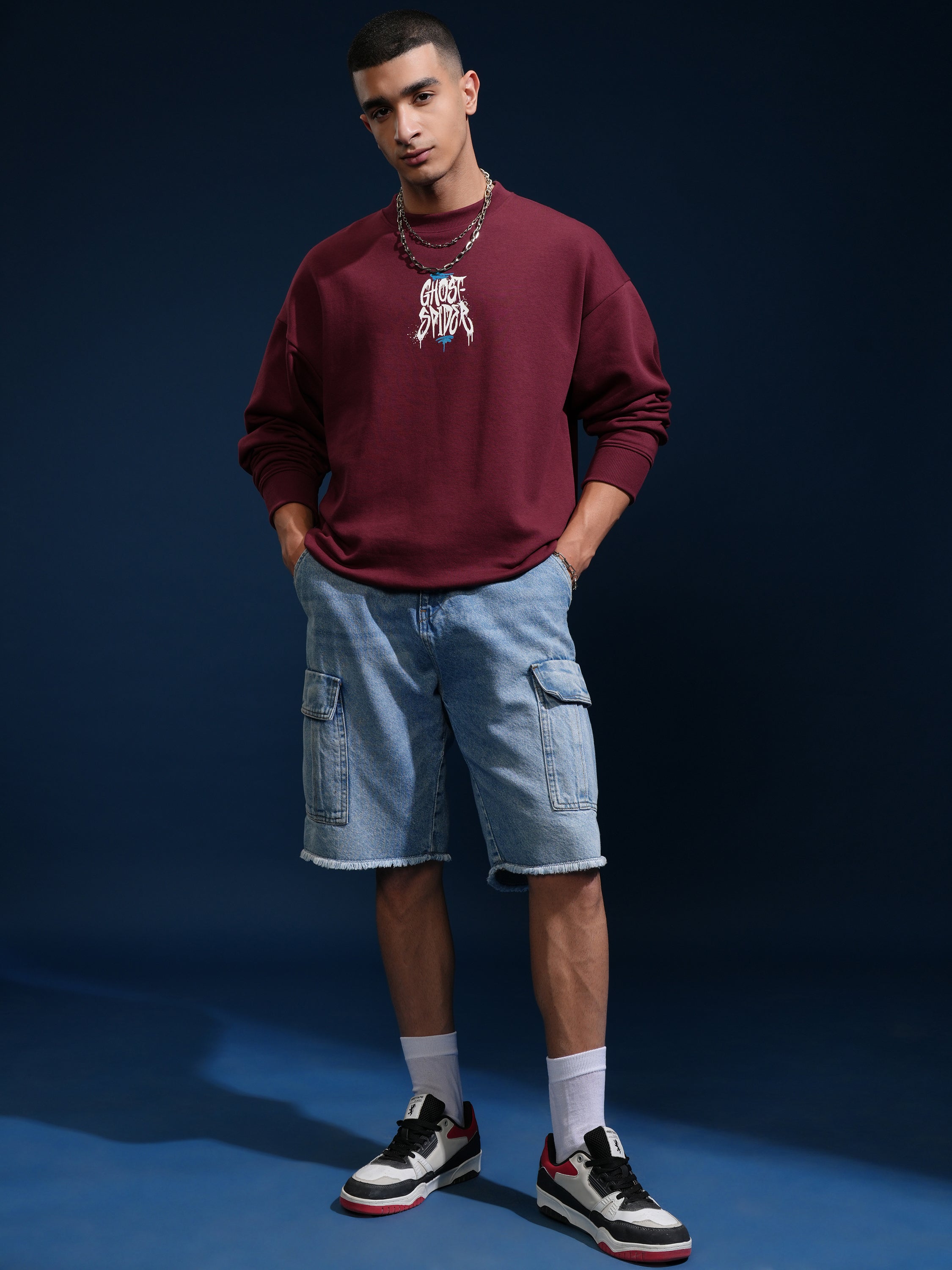 Marvel By Highlander Men Maroon Spider-Man Round Neck Pullover Sweatshirt - Maroon - Image 2