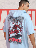 Marvel By Highlander Men Blue Spider-Man Hooded Pullover Sweatshirt - Blue - Image 1