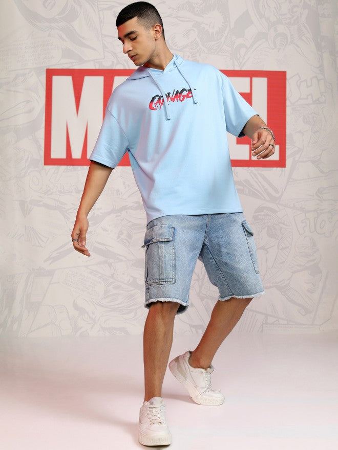 Marvel By Highlander Men Blue Spider-Man Hooded Pullover Sweatshirt - Blue - Image 2
