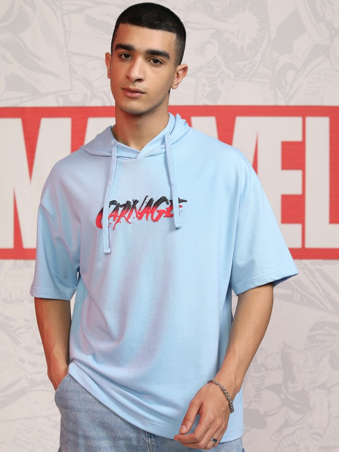 Marvel By Highlander Men Blue Spider-Man Hooded Pullover Sweatshirt - Blue - Image 3