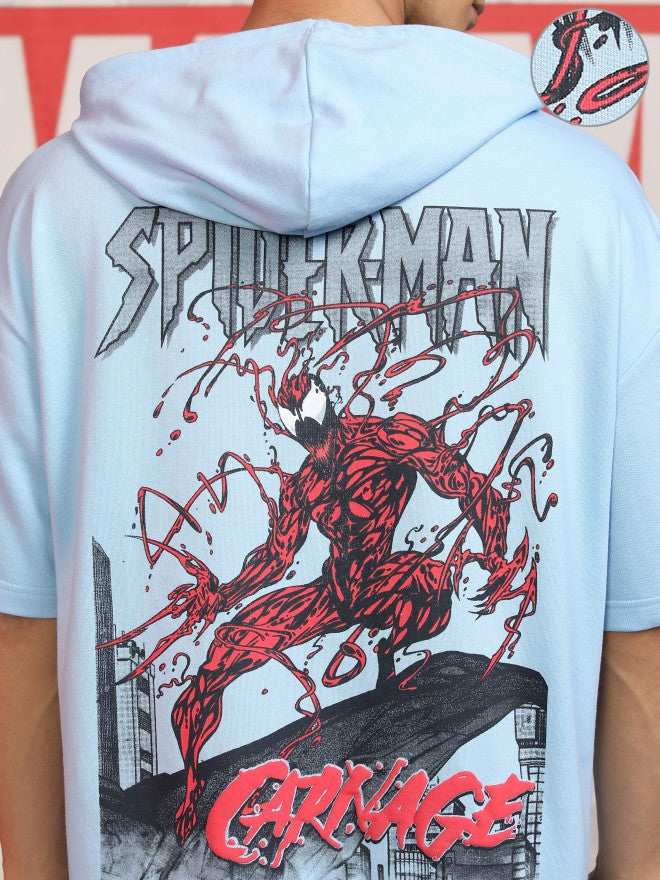 Marvel By Highlander Men Blue Spider-Man Hooded Pullover Sweatshirt - Blue - Image 5