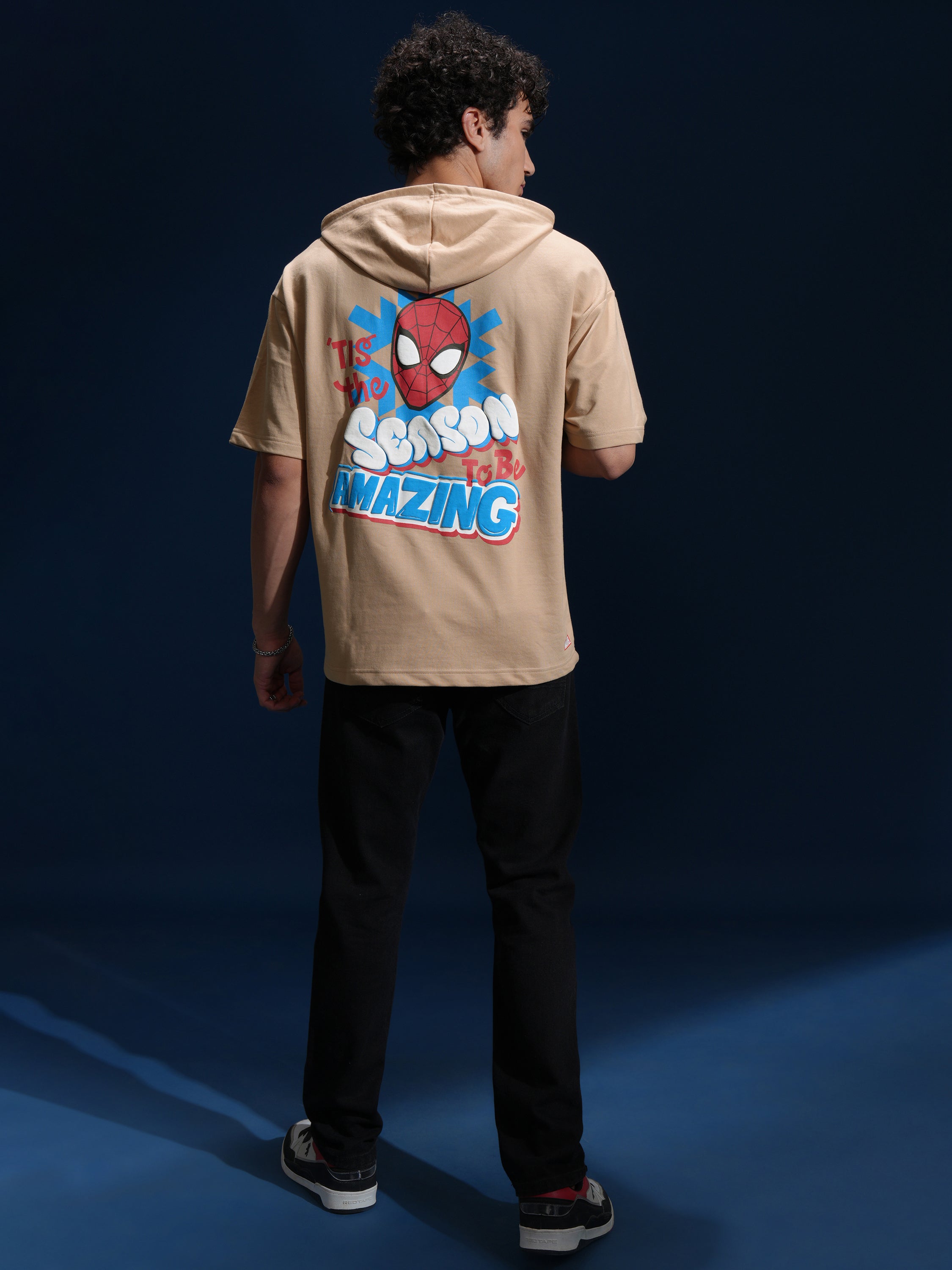Marvel By Highlander Men Brown Spider-Man Hooded Pullover Sweatshirt - Brown - Image 2