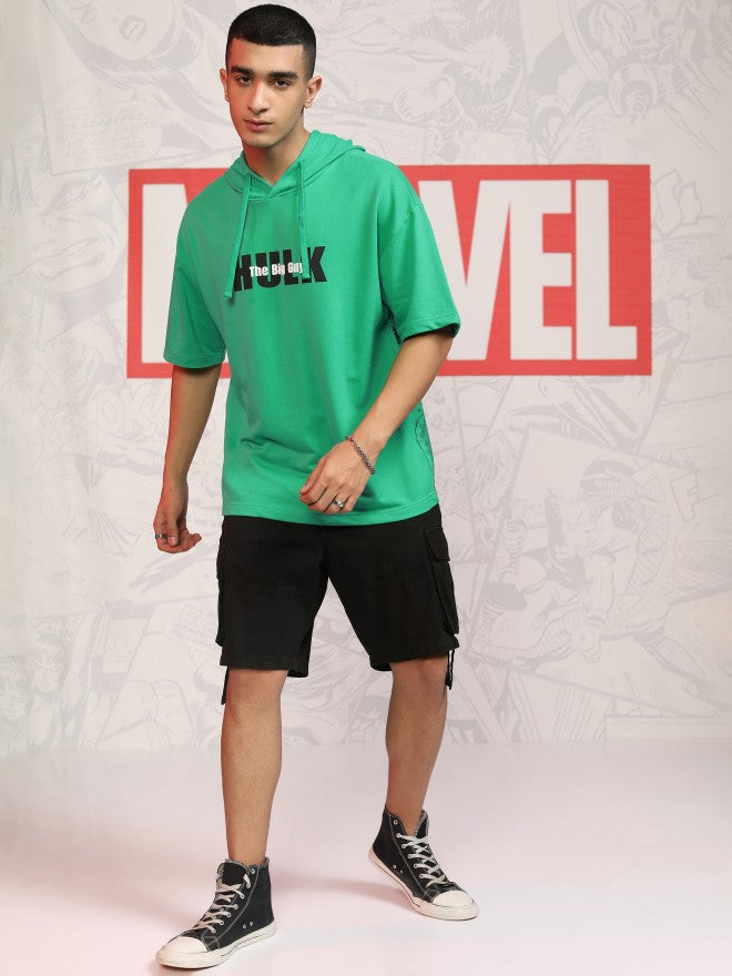 Marvel By Highlander Men Green Hulk Hooded Pullover Sweatshirt - Green - Image 2