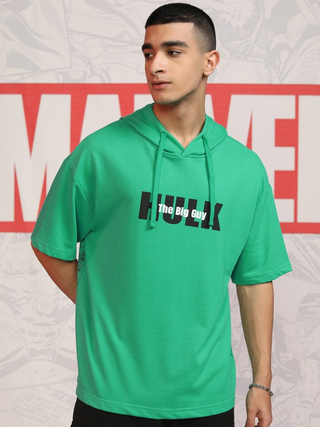Marvel By Highlander Men Green Hulk Hooded Pullover Sweatshirt - Green - Image 3