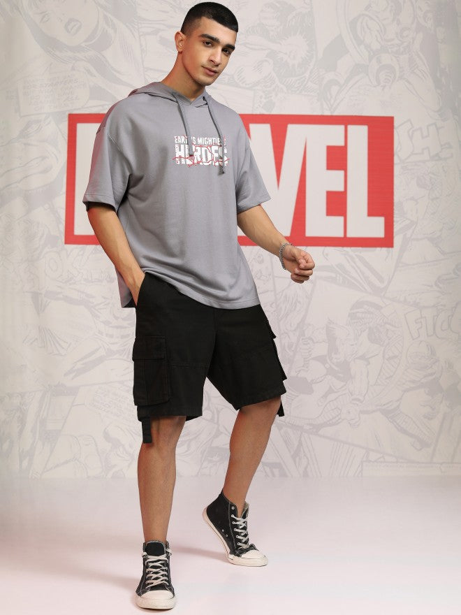 Marvel By Highlander Men Grey Avengers Hooded Pullover Sweatshirt - Grey - Image 2