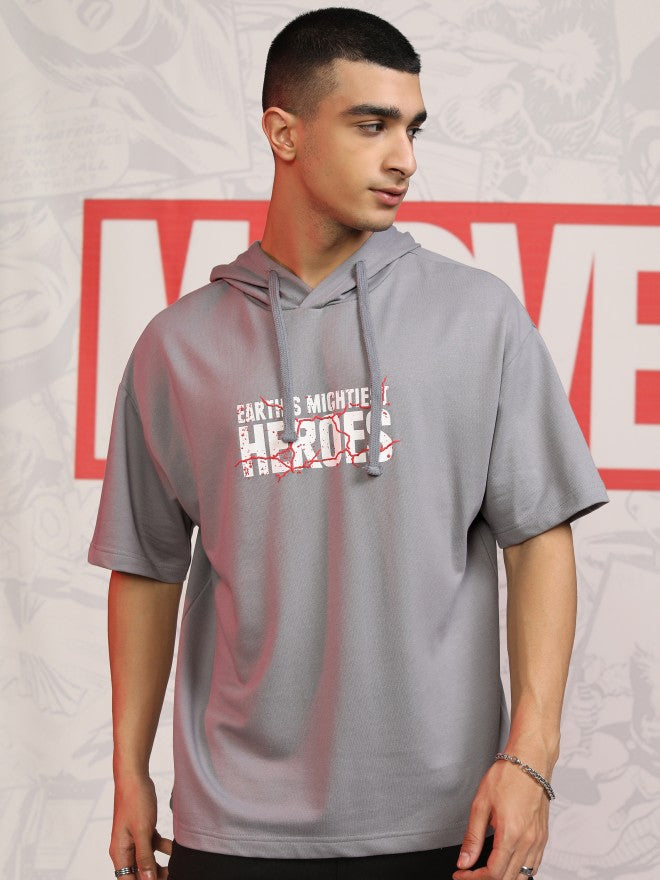 Marvel By Highlander Men Grey Avengers Hooded Pullover Sweatshirt - Grey - Image 3