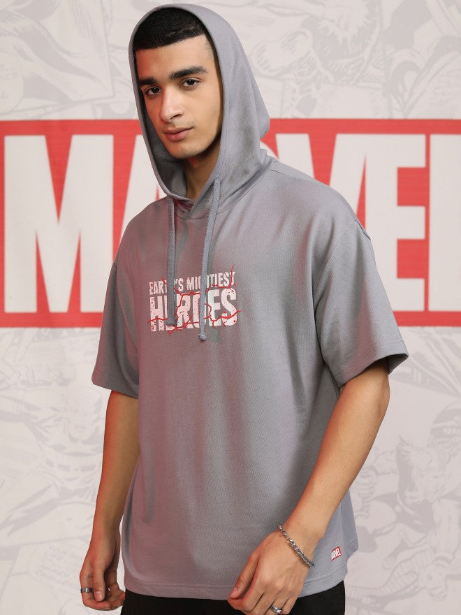Marvel By Highlander Men Grey Avengers Hooded Pullover Sweatshirt - Grey - Image 4