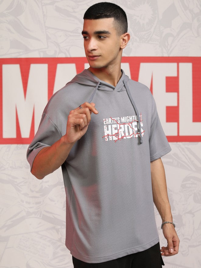 Marvel By Highlander Men Grey Avengers Hooded Pullover Sweatshirt - Grey - Image 6