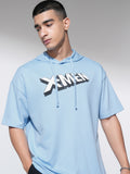 Marvel By Highlander Men Blue X-Men Hooded Pullover Sweatshirt - Blue - Image 1