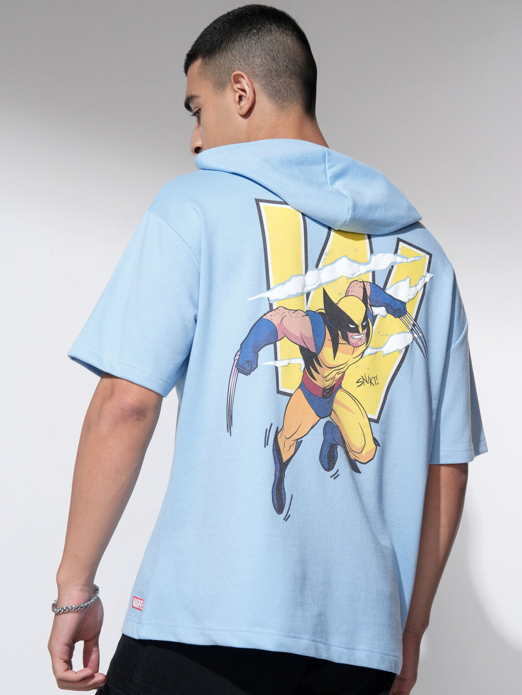 Marvel By Highlander Men Blue X-Men Hooded Pullover Sweatshirt - Blue - Image 3