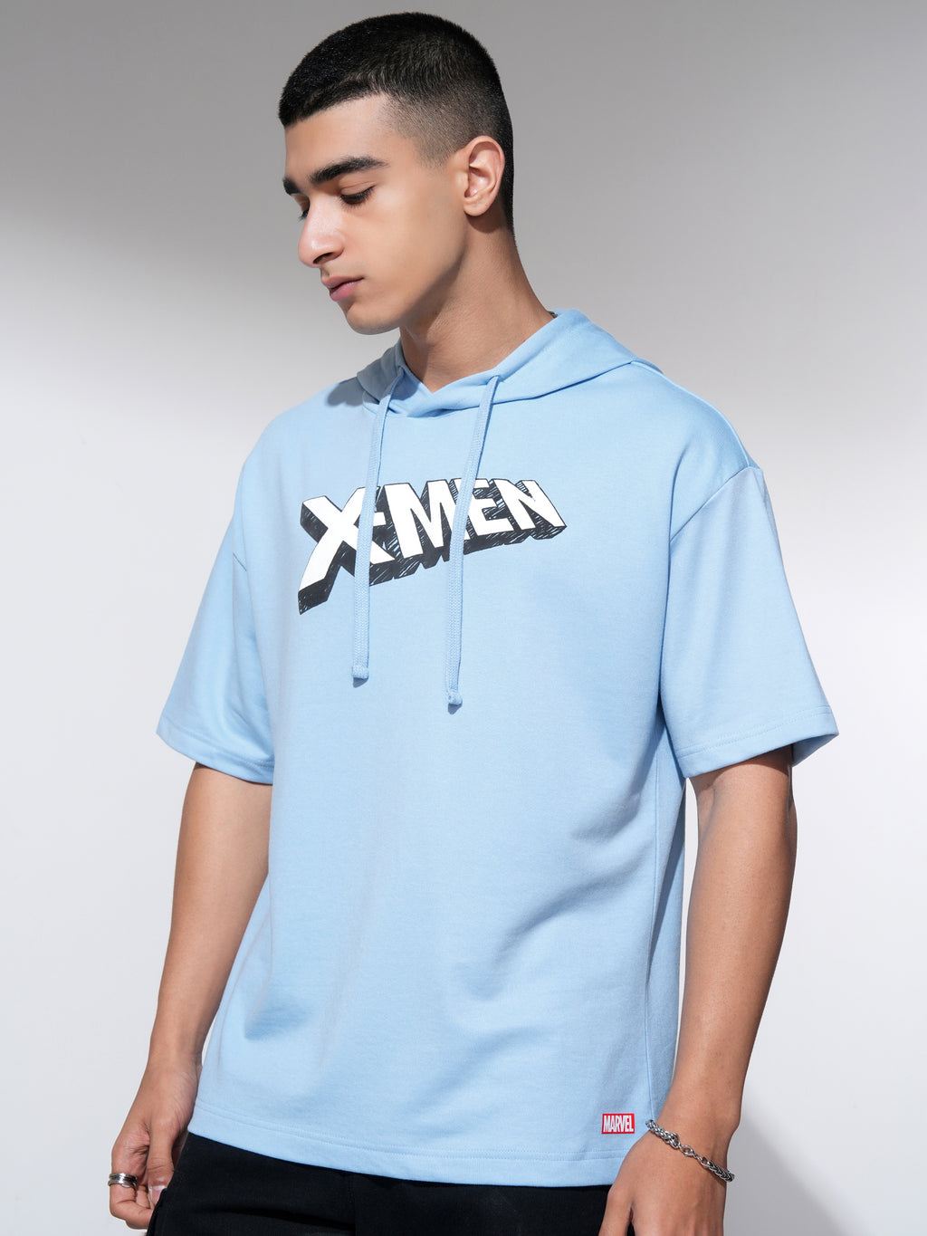 Marvel By Highlander Men Blue X-Men Hooded Pullover Sweatshirt - Blue - Image 4