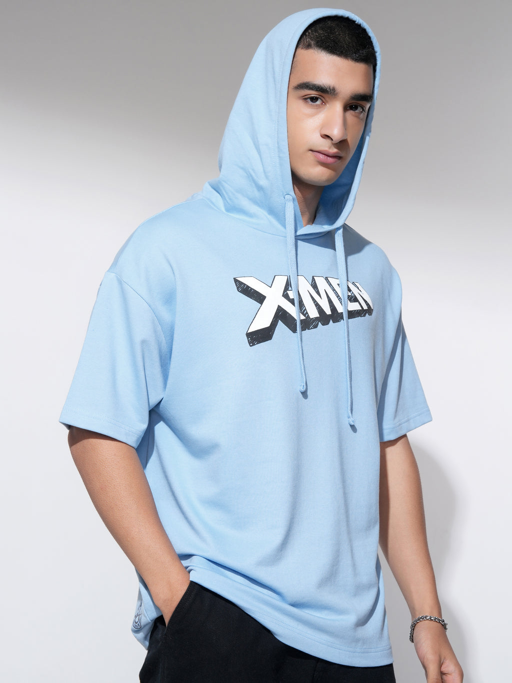Marvel By Highlander Men Blue X-Men Hooded Pullover Sweatshirt - Blue - Image 6