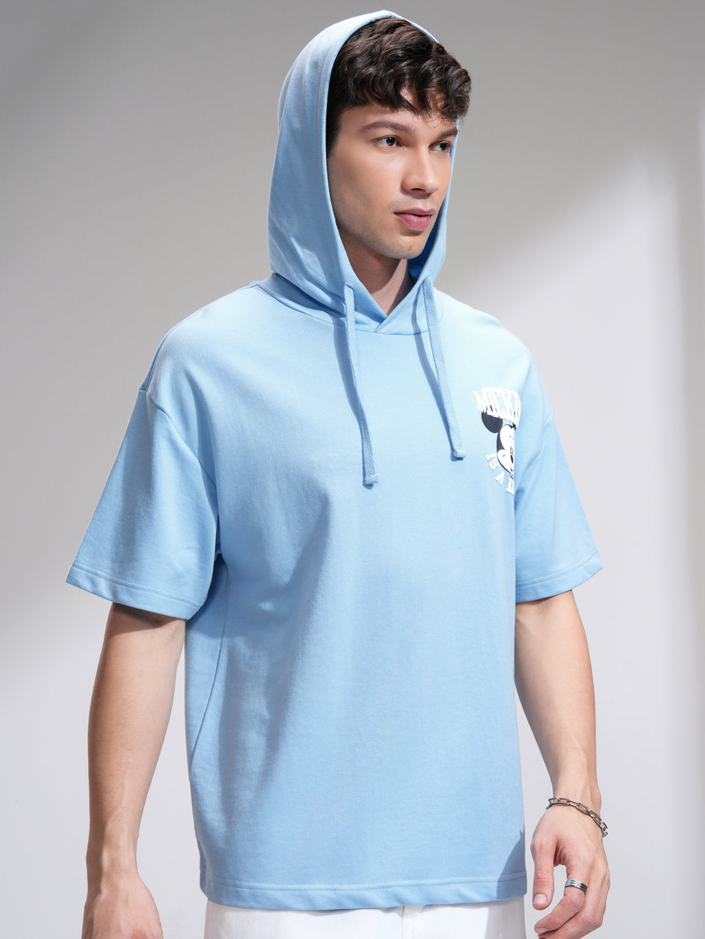 Disney By Highlander Men Blue Mickey Mouse Hooded Pullover Sweatshirt - Blue - Image 6