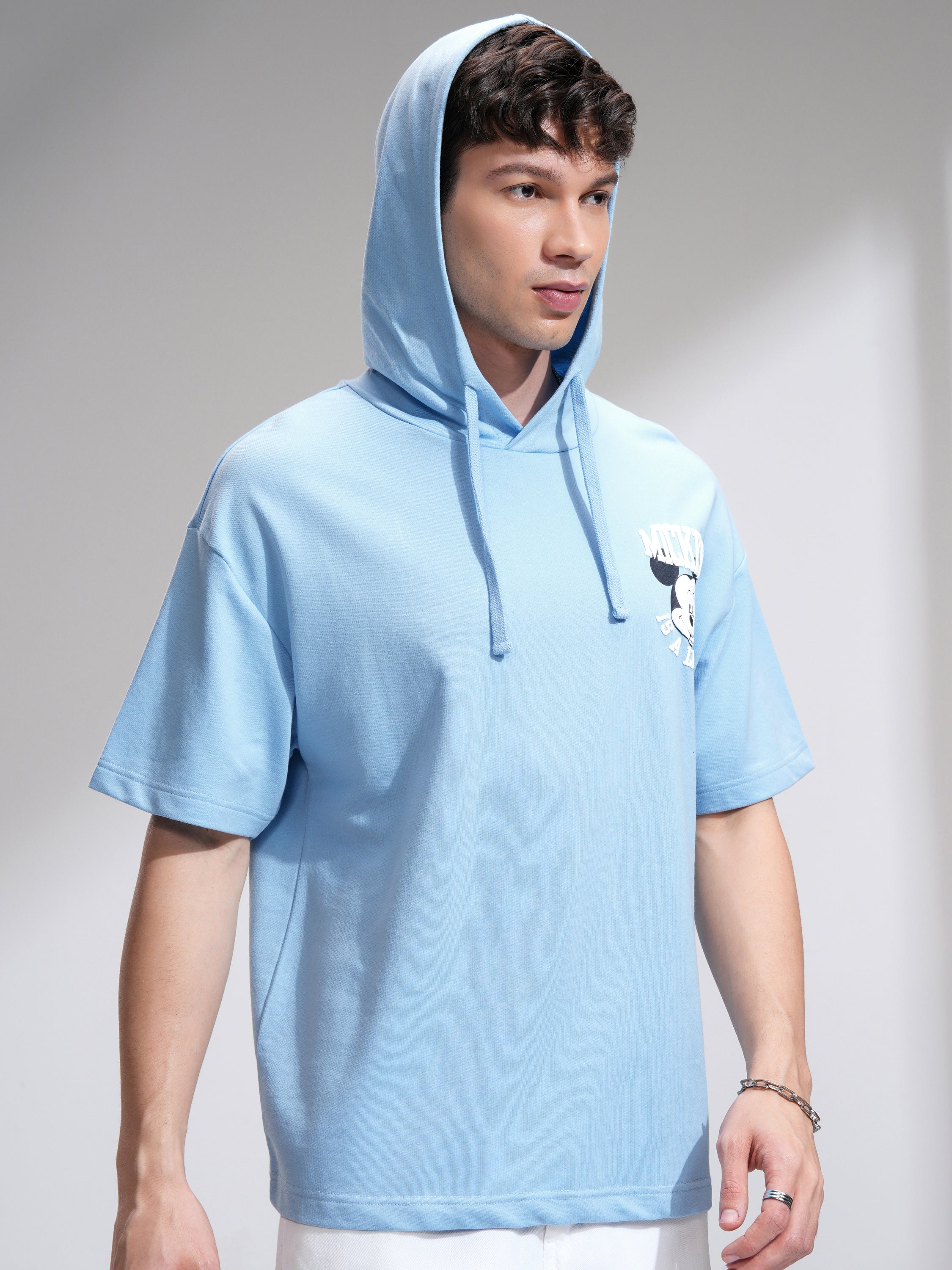 Disney By Highlander Men Blue Mickey Mouse Hooded Pullover Sweatshirt - Blue - Image 6