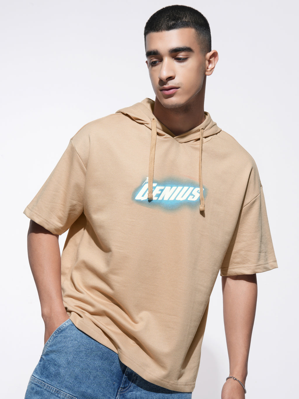 Marvel By Highlander Men Beige Iron Man Hooded Pullover Sweatshirt - Beige - Image 3