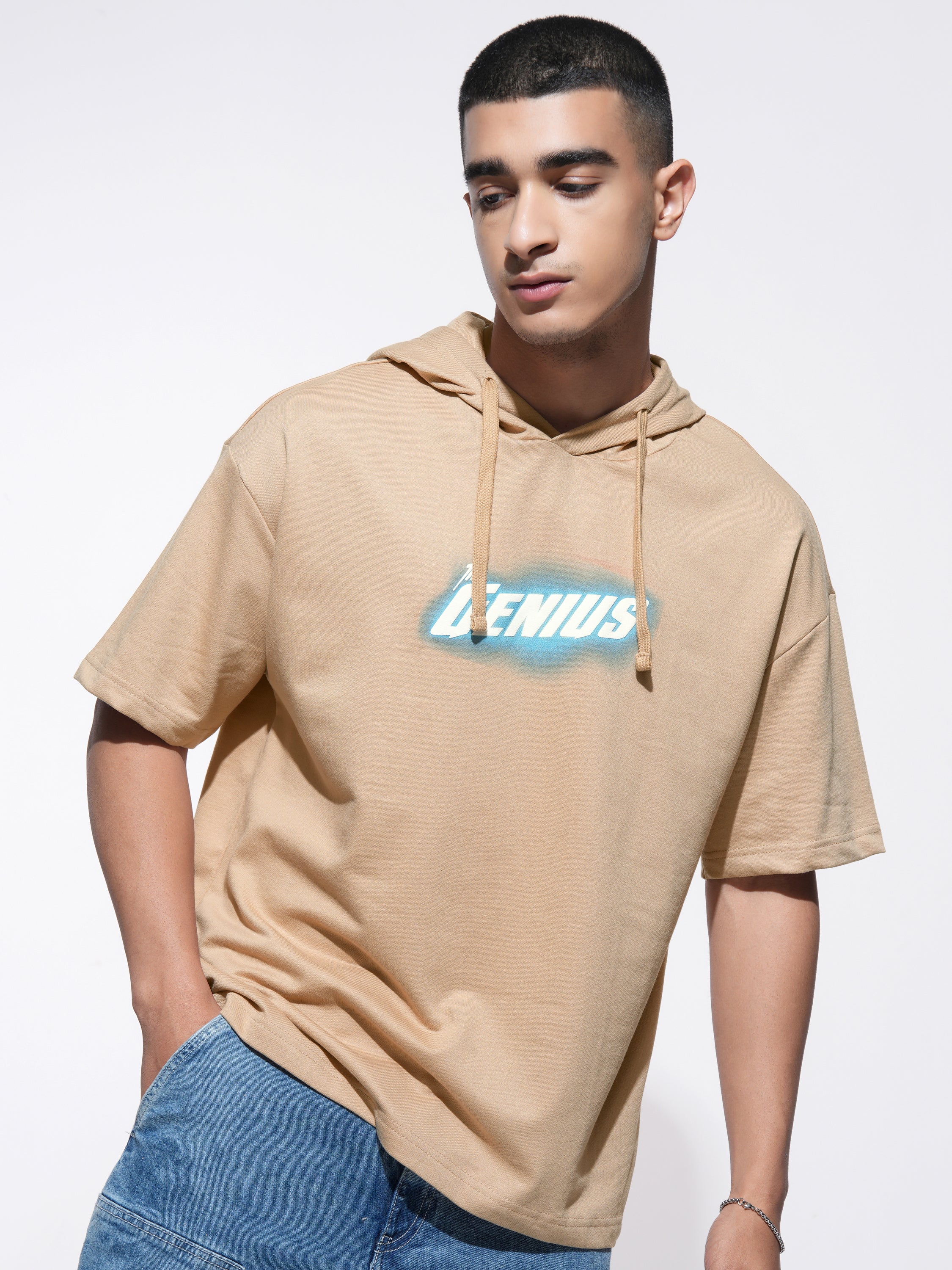 Marvel By Highlander Men Beige Iron Man Hooded Pullover Sweatshirt - Beige - Image 3