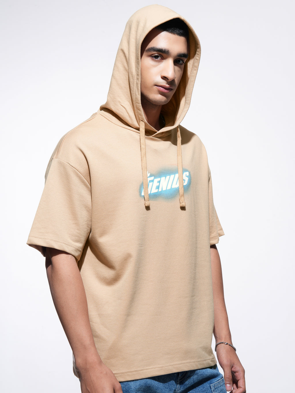 Marvel By Highlander Men Beige Iron Man Hooded Pullover Sweatshirt - Beige - Image 6