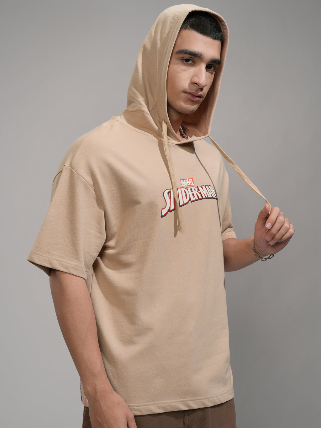 Marvel By Highlander Men Brown Spider-Man Hooded Pullover Sweatshirt - Brown - Image 6