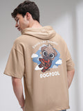 Marvel By Highlander Men Brown Dogpool Hooded Pullover Sweatshirt - Brown - Image 1