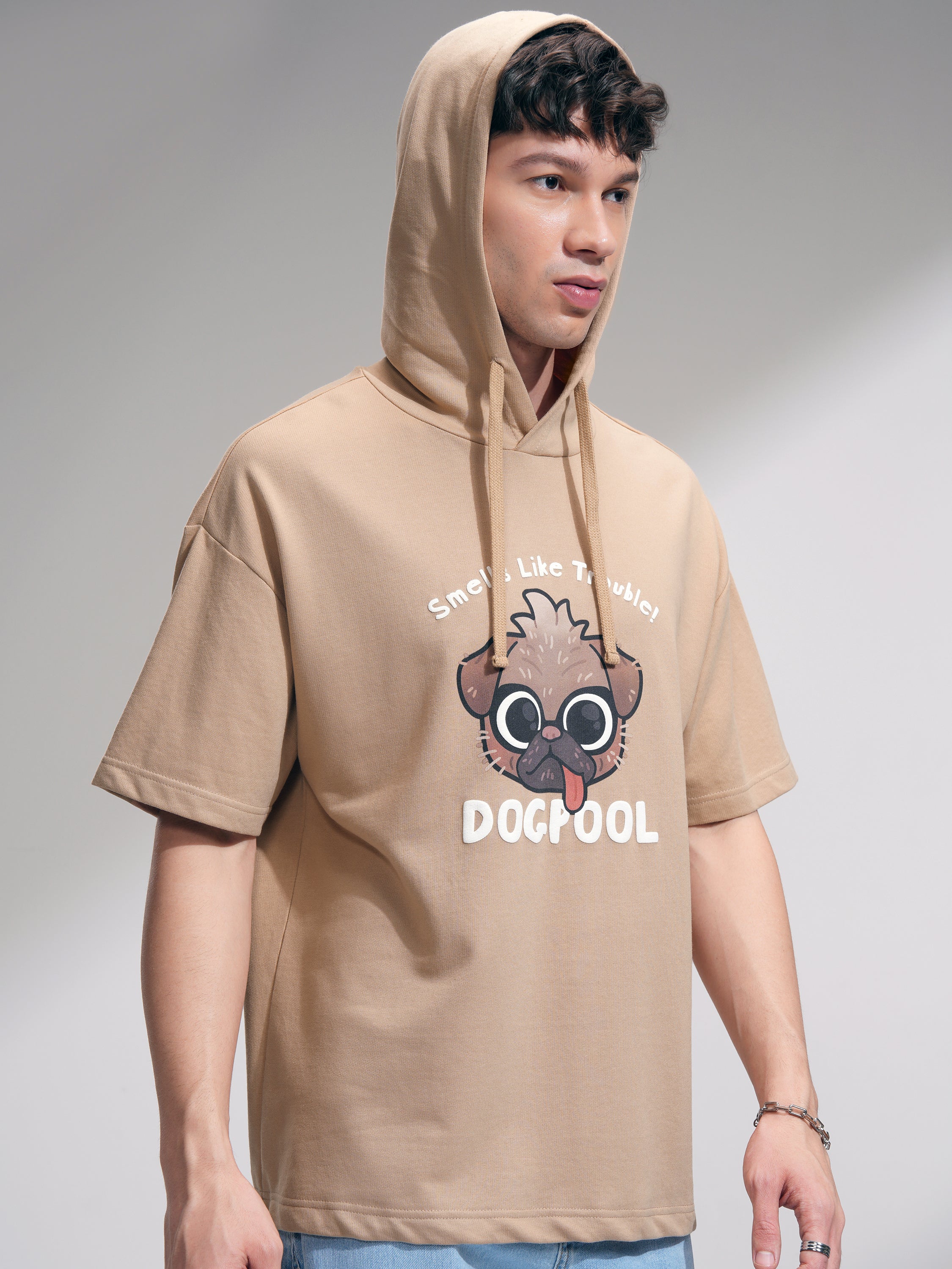 Marvel By Highlander Men Brown Dogpool Hooded Pullover Sweatshirt - Brown - Image 6