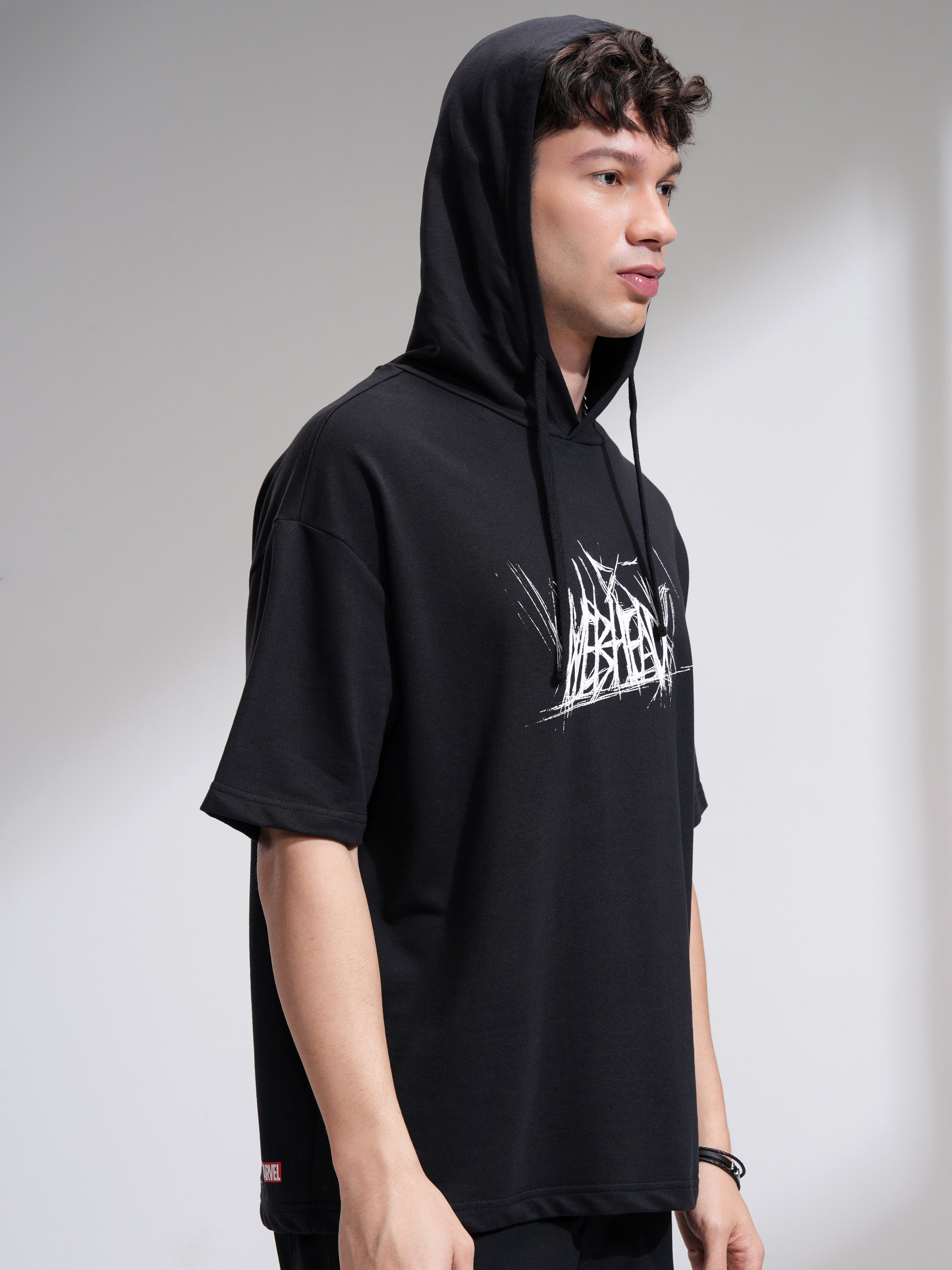 Marvel By Highlander Men Black Spider-Man Hooded Pullover Sweatshirt - Black - Image 6