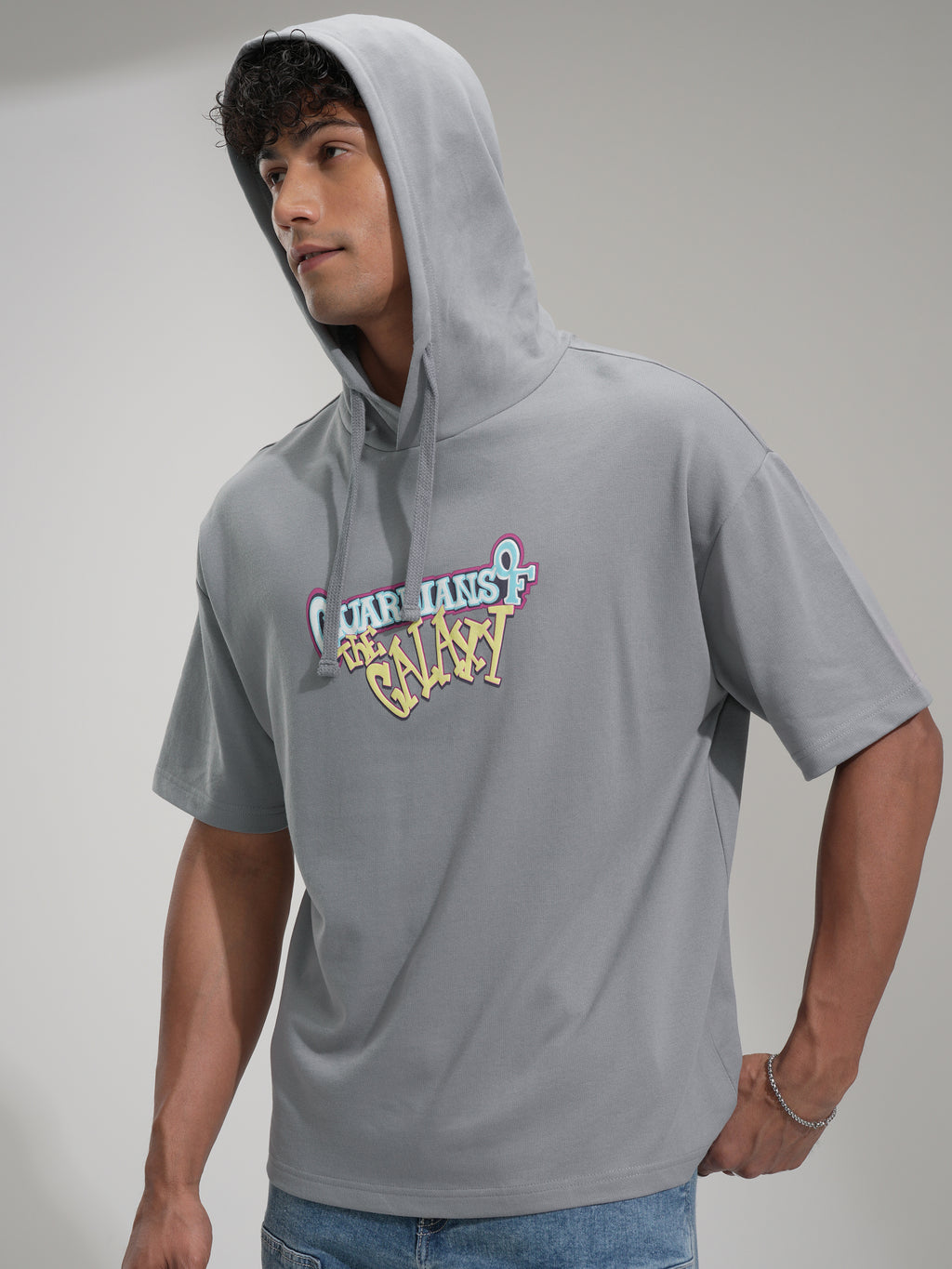 Marvel By Highlander Men Grey Guardians Of The Galaxy Hooded Pullover Sweatshirt - Grey - Image 4