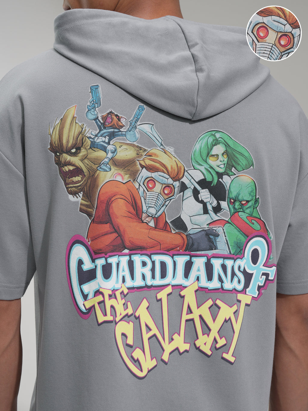Marvel By Highlander Men Grey Guardians Of The Galaxy Hooded Pullover Sweatshirt - Grey - Image 5