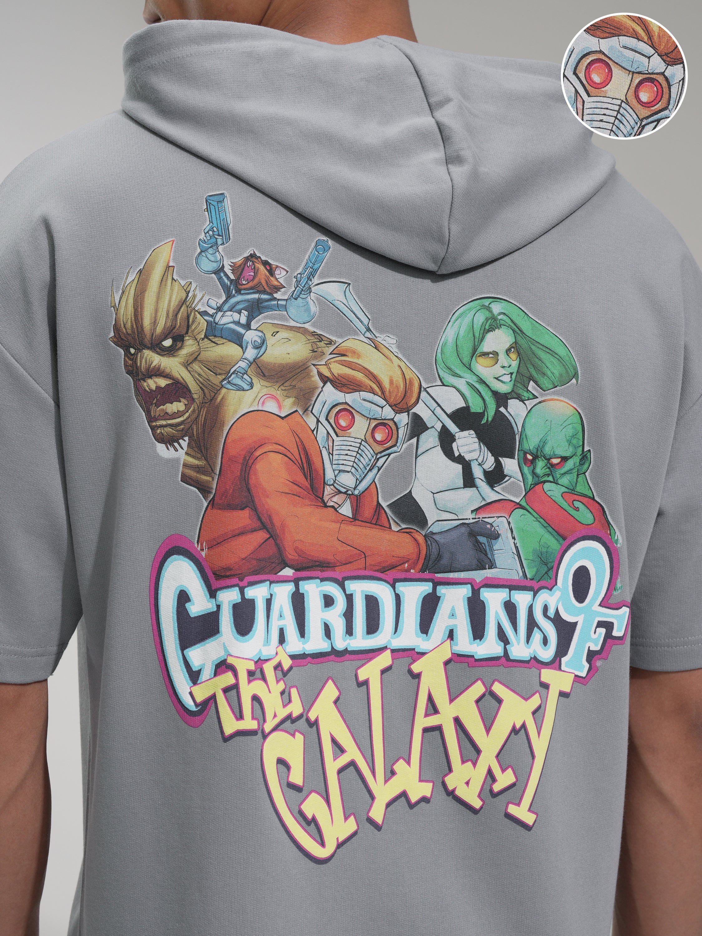 Marvel By Highlander Men Grey Guardians Of The Galaxy Hooded Pullover Sweatshirt - Grey - Image 5