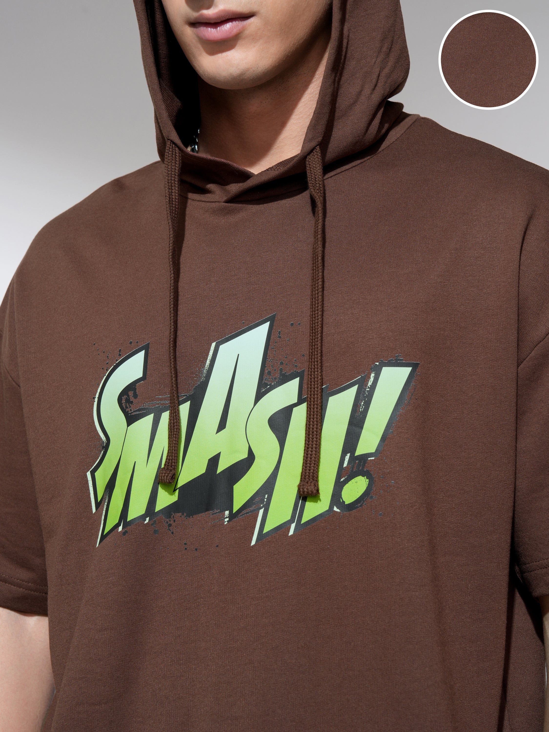 Marvel By Highlander Men Brown Hulk Hooded Pullover Sweatshirt - Brown - Image 5