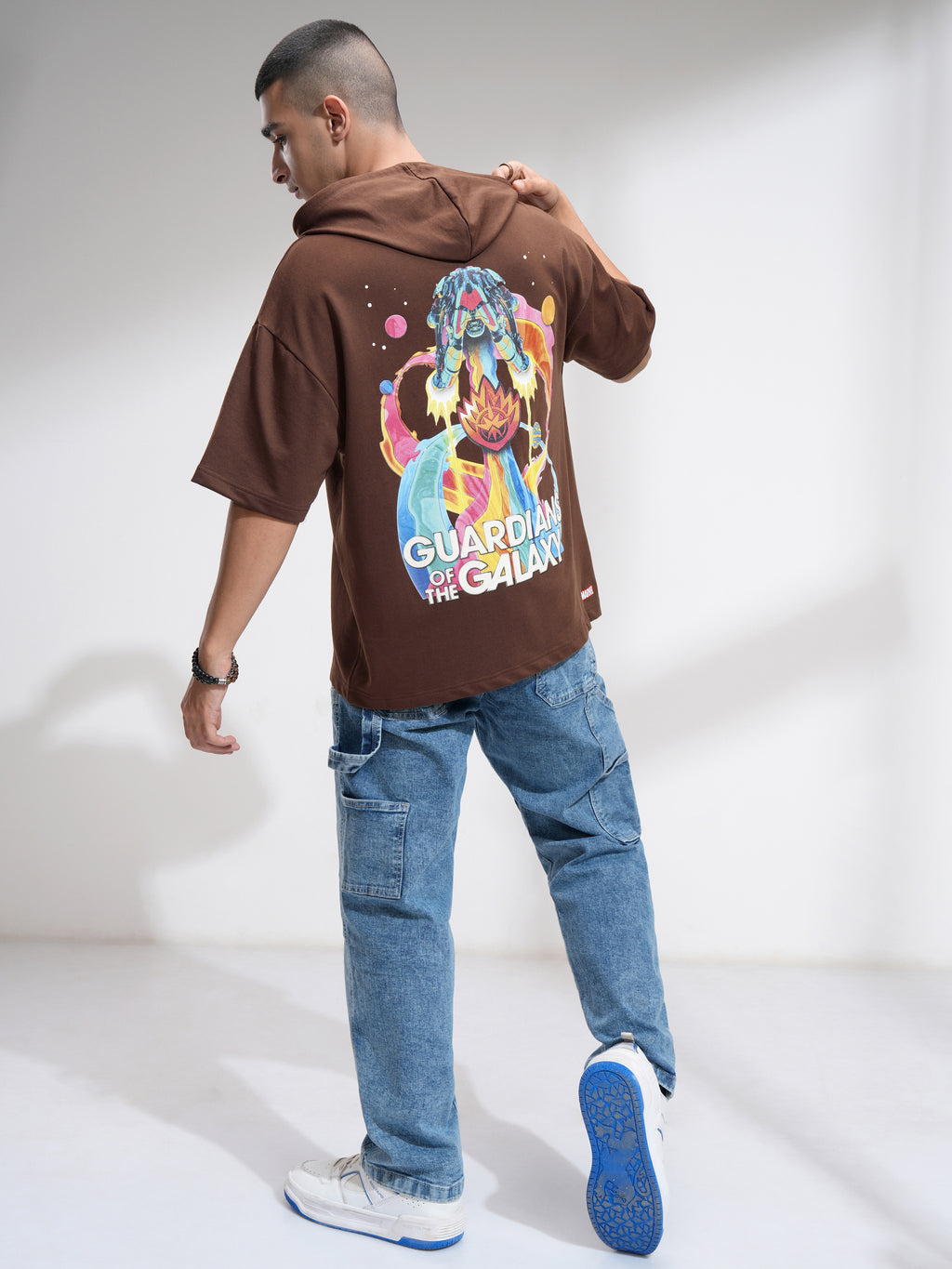Marvel By Highlander Men Brown Guardians Of The Galaxy Hooded Pullover Sweatshirt - Brown - Image 2