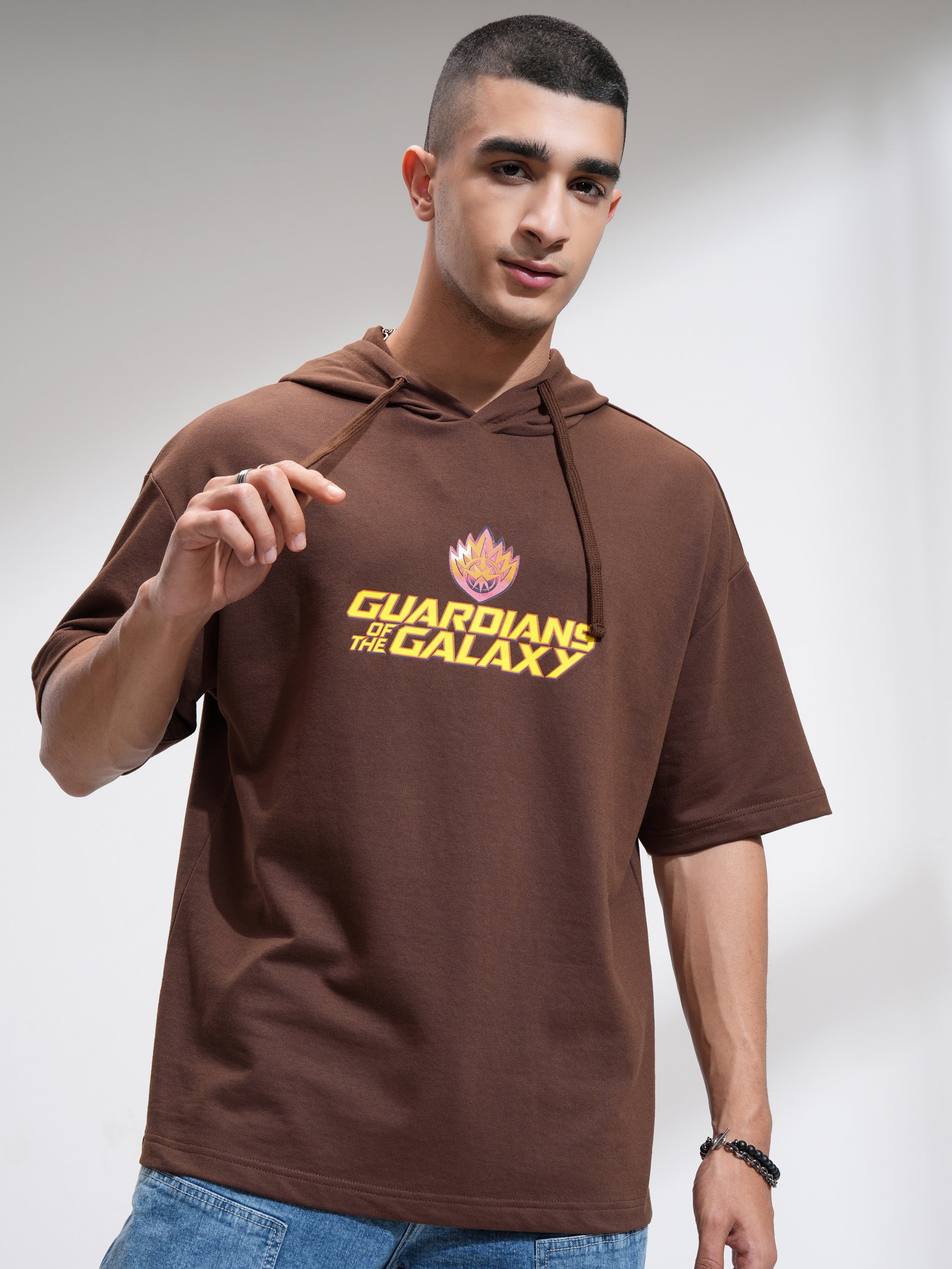 Marvel By Highlander Men Brown Guardians Of The Galaxy Hooded Pullover Sweatshirt - Brown - Image 3