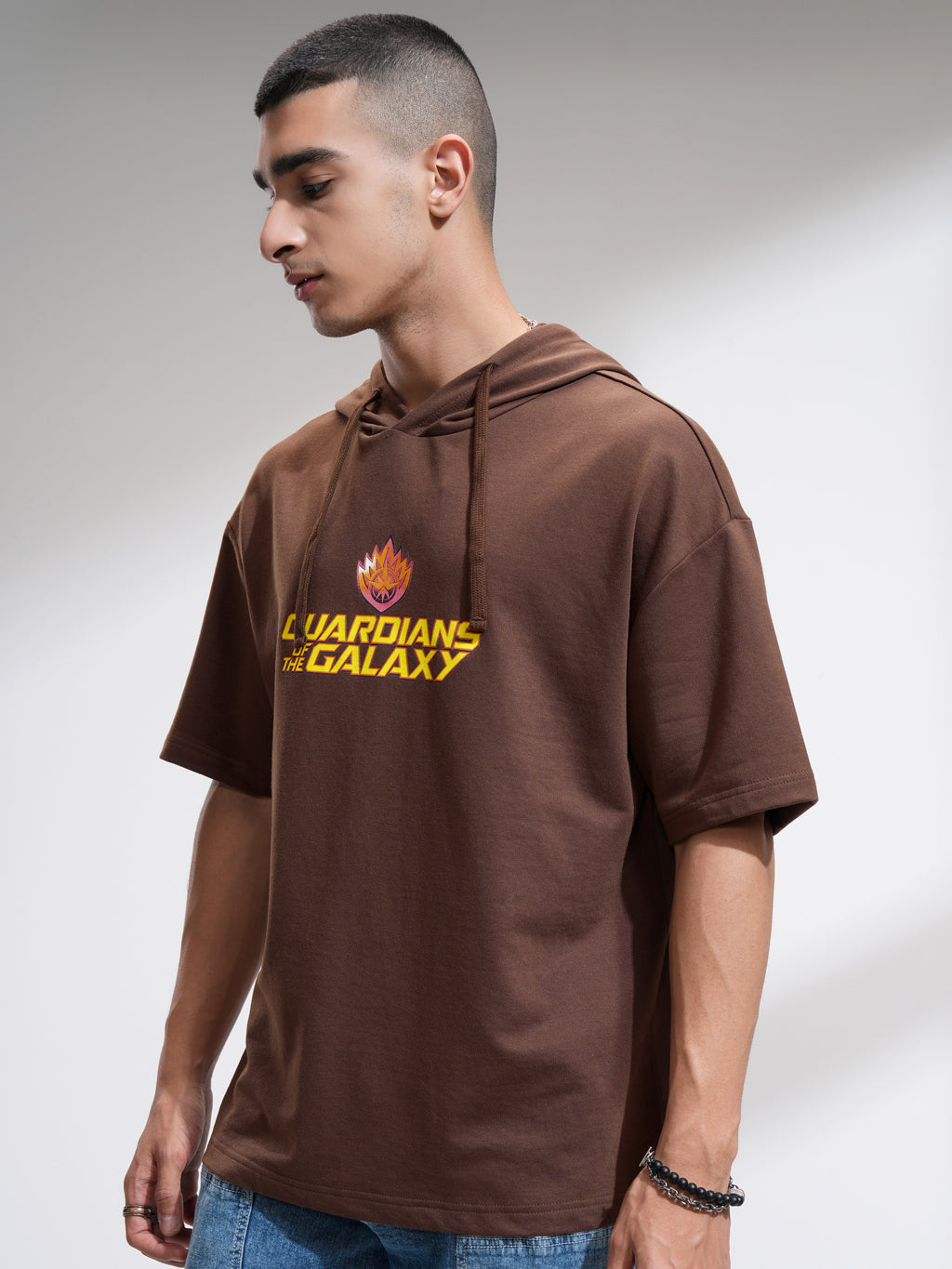 Marvel By Highlander Men Brown Guardians Of The Galaxy Hooded Pullover Sweatshirt - Brown - Image 4