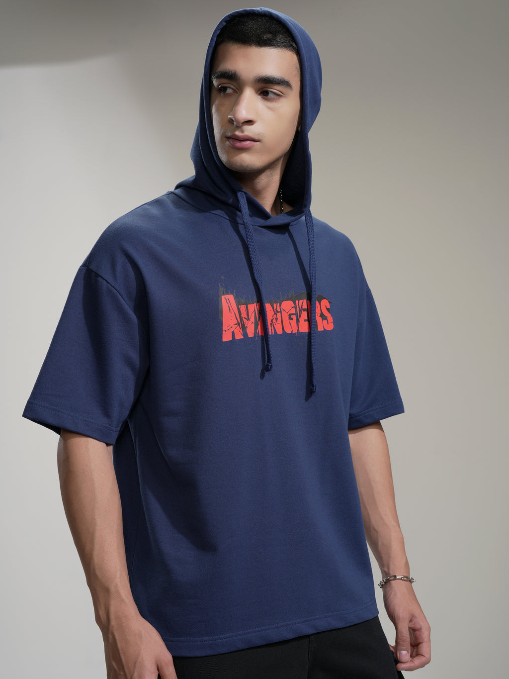 Marvel By Highlander Men Navy Blue Avengers Hooded Pullover Sweatshirt - Navy Blue - Image 6