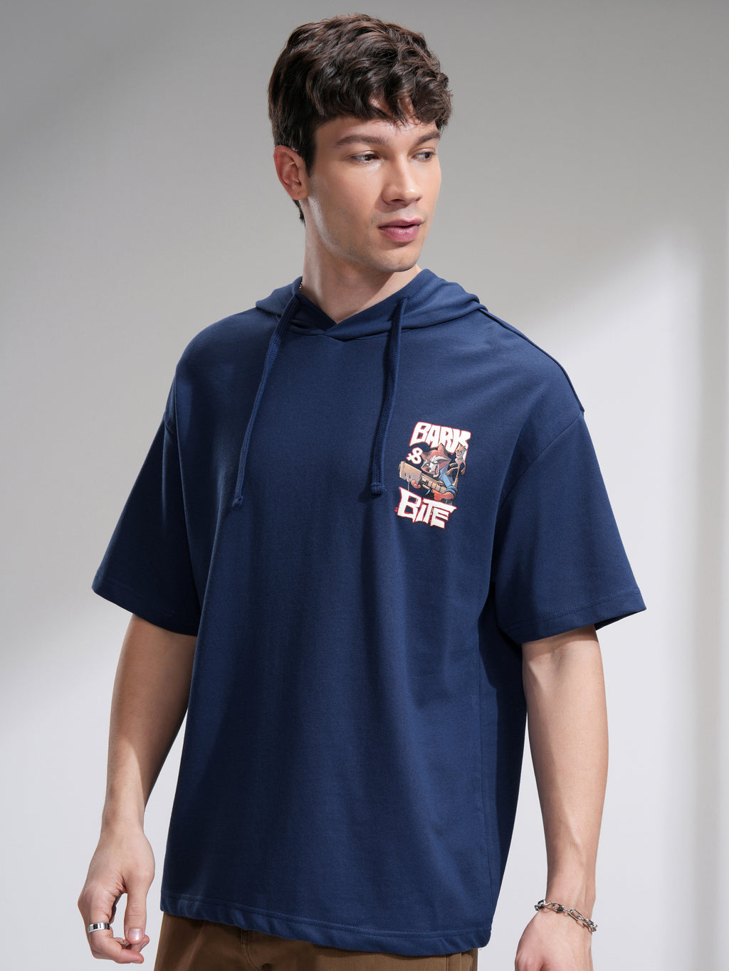 Marvel By Highlander Men Navy Blue Groot And Rocket Hooded Pullover Sweatshirt - Navy Blue - Image 4