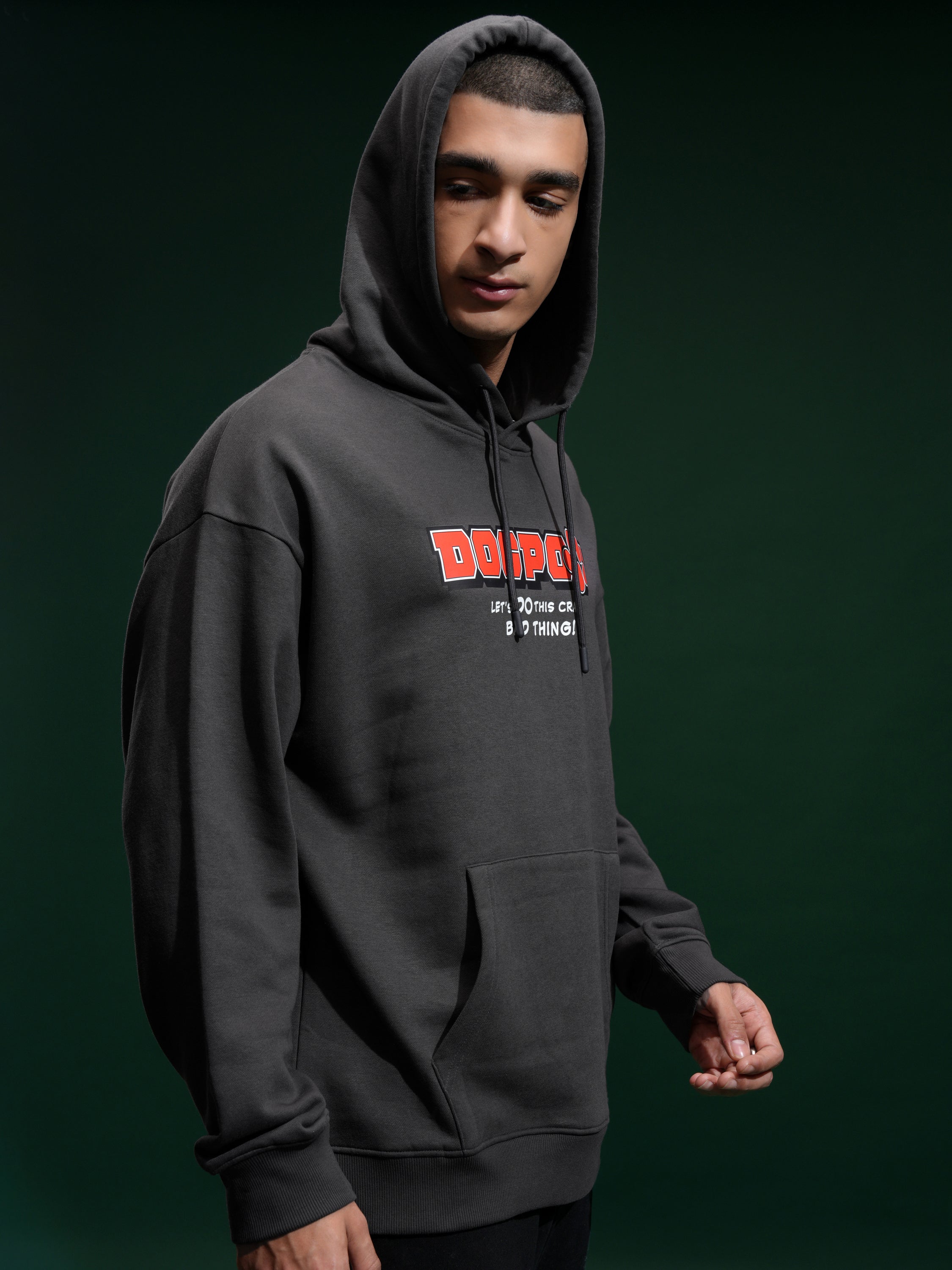 Marvel By Highlander Men Grey Deadpool Hooded Pullover Sweatshirt - Grey - Image 6