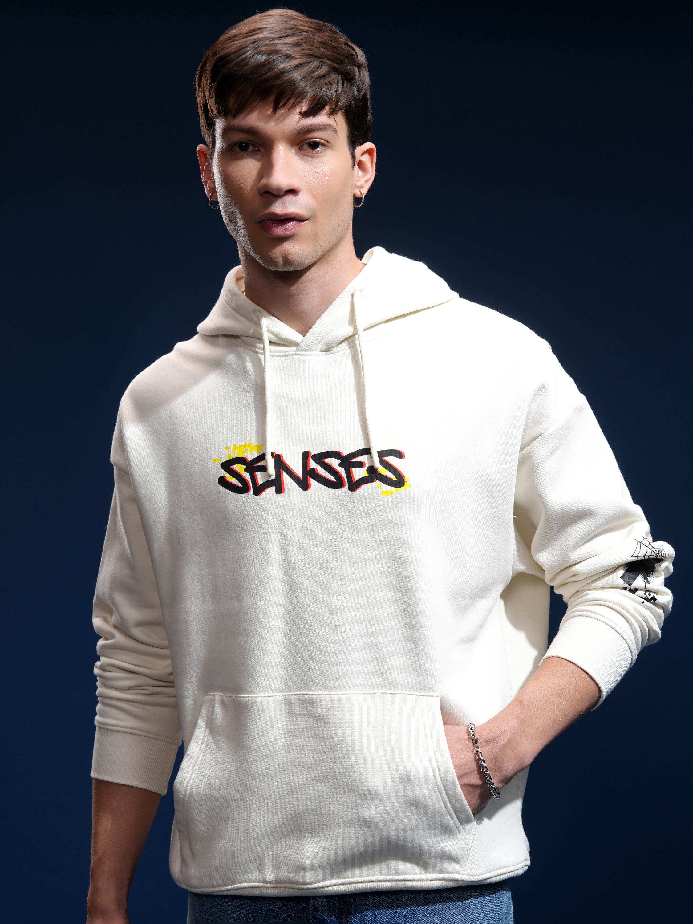 Marvel By Highlander Men White Spider-Man Hooded Pullover Sweatshirt - White - Image 3