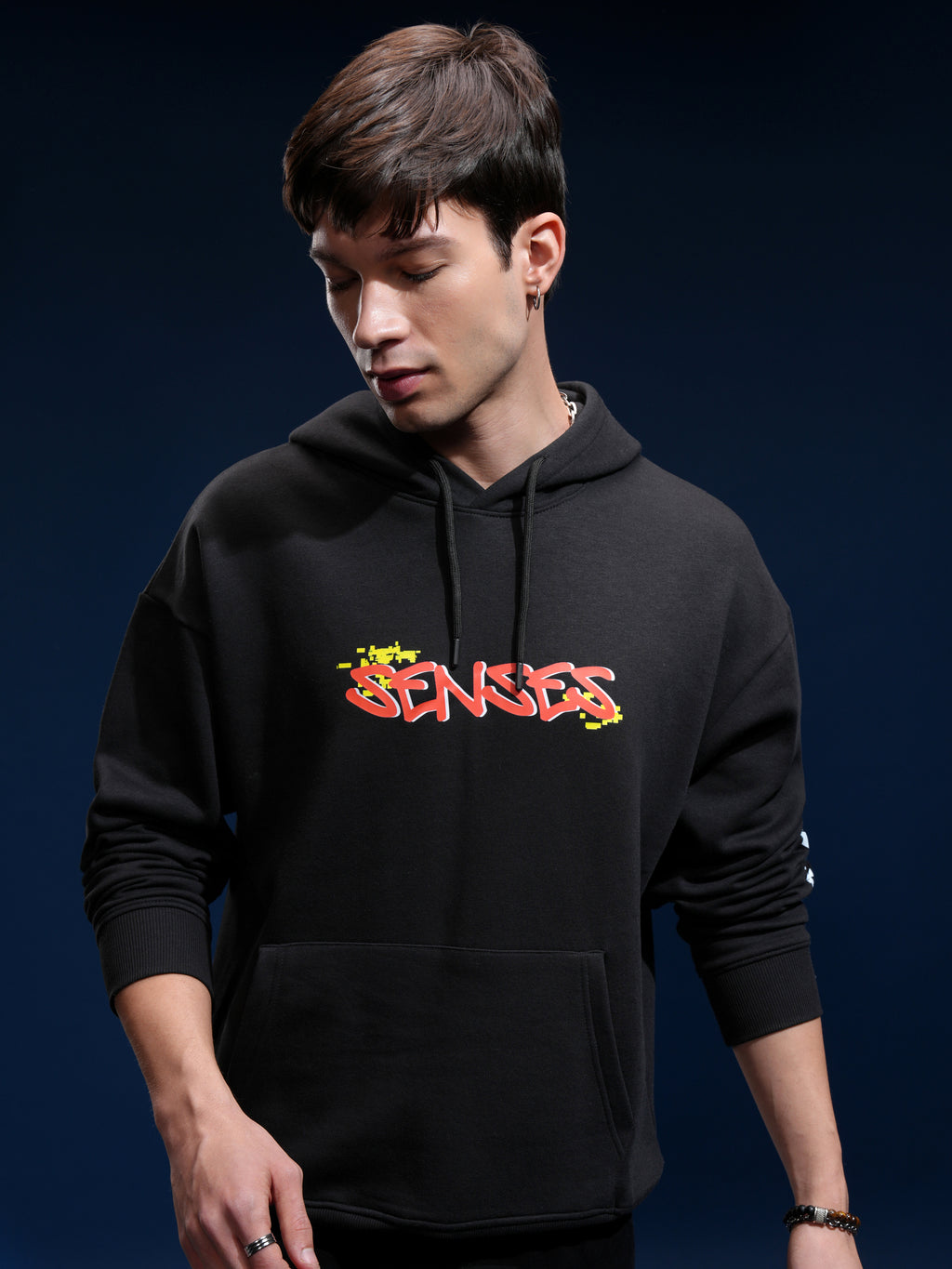 Marvel By Highlander Men Black Spider-Man Hooded Pullover Sweatshirt - Black - Image 3